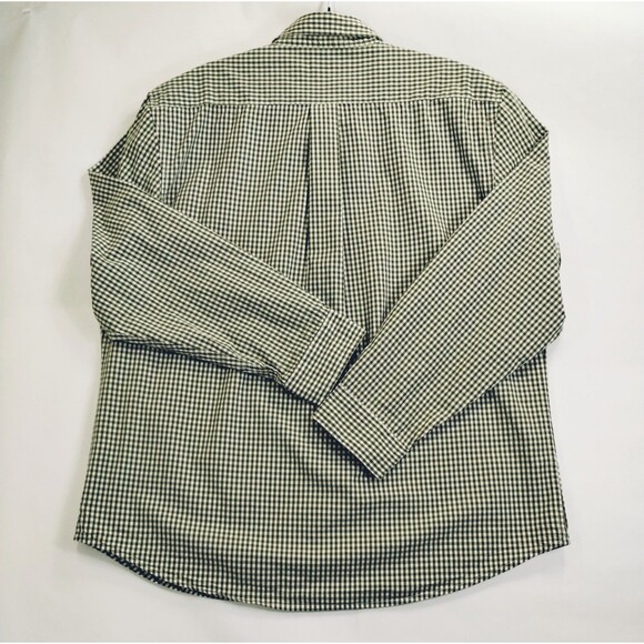 Polo Assn Shirt Men's 2XL Long Sleeve Button Down Collar Green White Gingham - Picture 6 of 10
